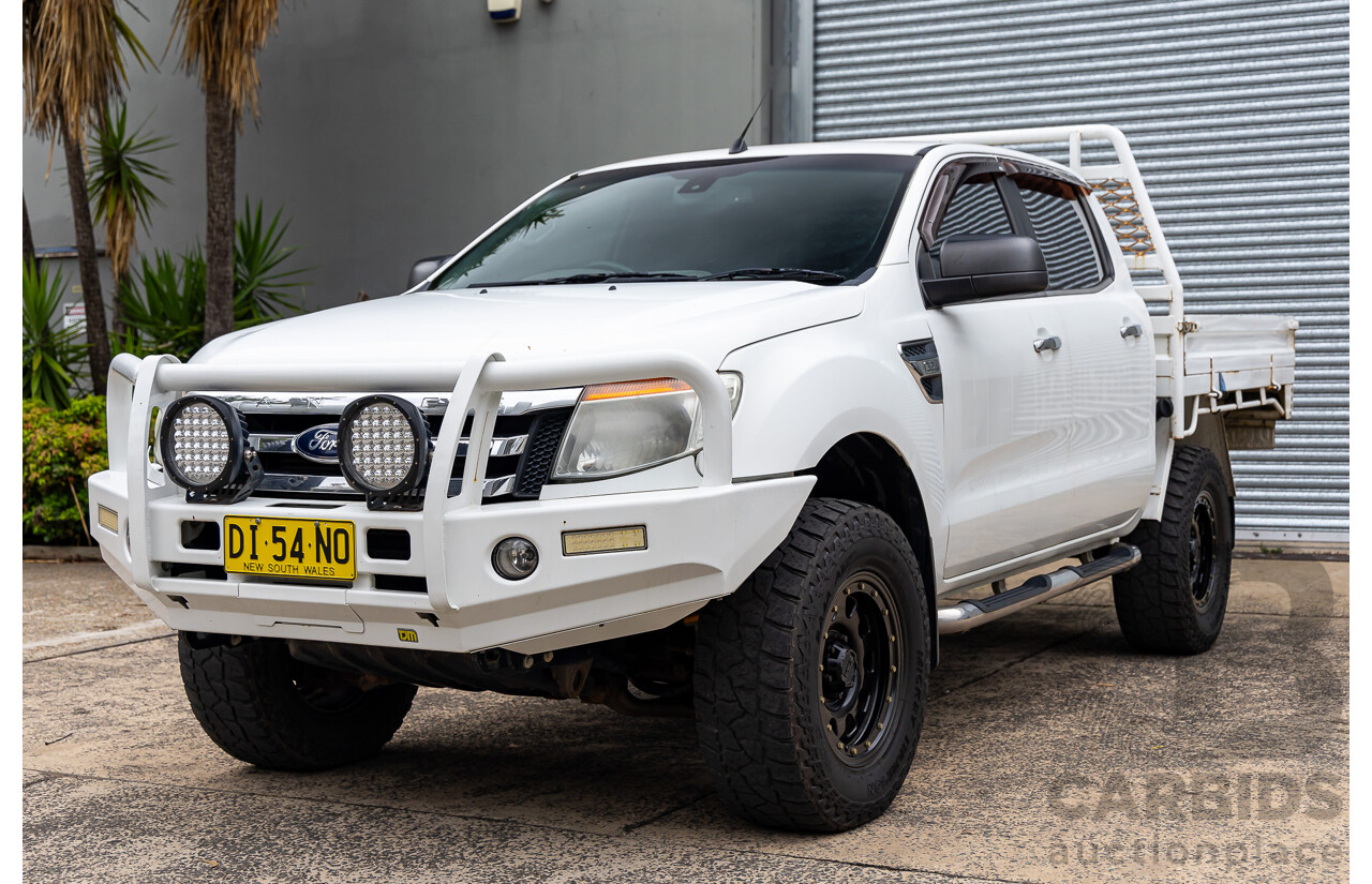 3/2012 Ford Ranger XLT 3.2 (4x4) PX Dual Cab Chassis Cool White Turbo Diesel 3.2L