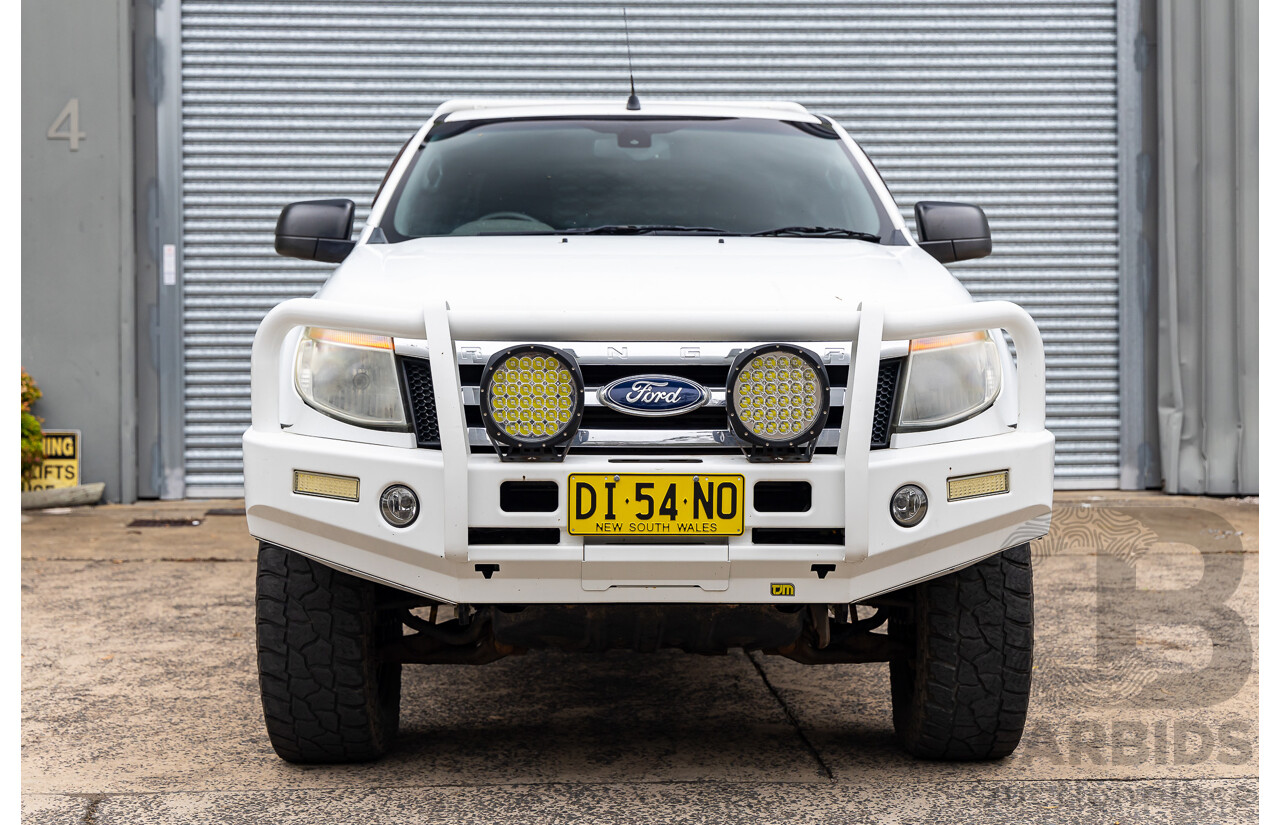 3/2012 Ford Ranger XLT 3.2 (4x4) PX Dual Cab Chassis Cool White Turbo Diesel 3.2L