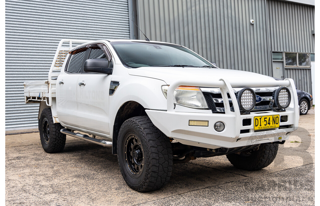 3/2012 Ford Ranger XLT 3.2 (4x4) PX Dual Cab Chassis Cool White Turbo Diesel 3.2L