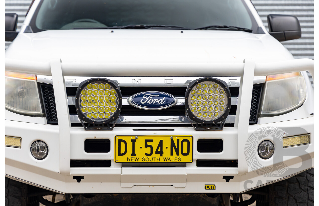 3/2012 Ford Ranger XLT 3.2 (4x4) PX Dual Cab Chassis Cool White Turbo Diesel 3.2L