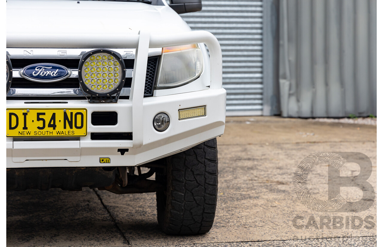 3/2012 Ford Ranger XLT 3.2 (4x4) PX Dual Cab Chassis Cool White Turbo Diesel 3.2L