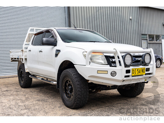 3/2012 Ford Ranger XLT 3.2 (4x4) PX Dual Cab Chassis Cool White Turbo Diesel 3.2L