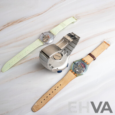 Collection of (3) Vintage Swatch Watches Including '.Beat Aluminium'