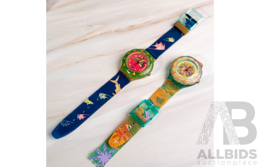 Swatch Scuba 200 'Happy Fish' Watch & Swatch Scuba 200 'Sea Floor' Watch