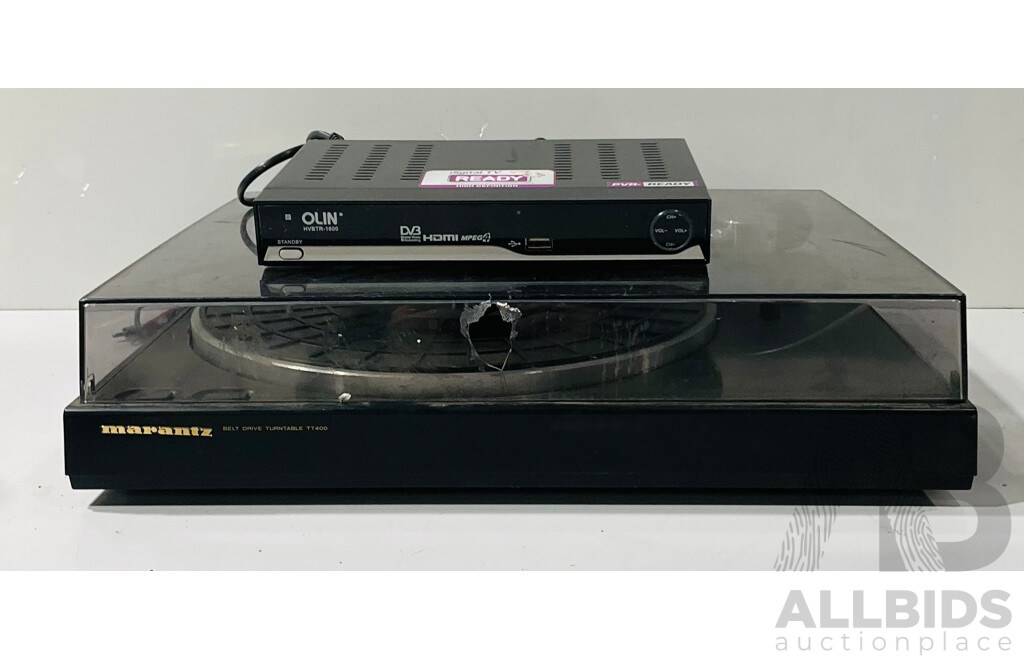 Marantz Belt Drive Turntable Tt400 and Olin HVBTR-1600 Digital Video Broadcaster