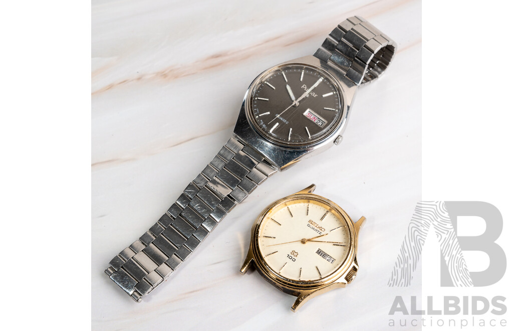 Vintage Seiko Mens Watch Face Only, 6923-7010 & Vintage Pulsar Mens Watch, Y583-358H