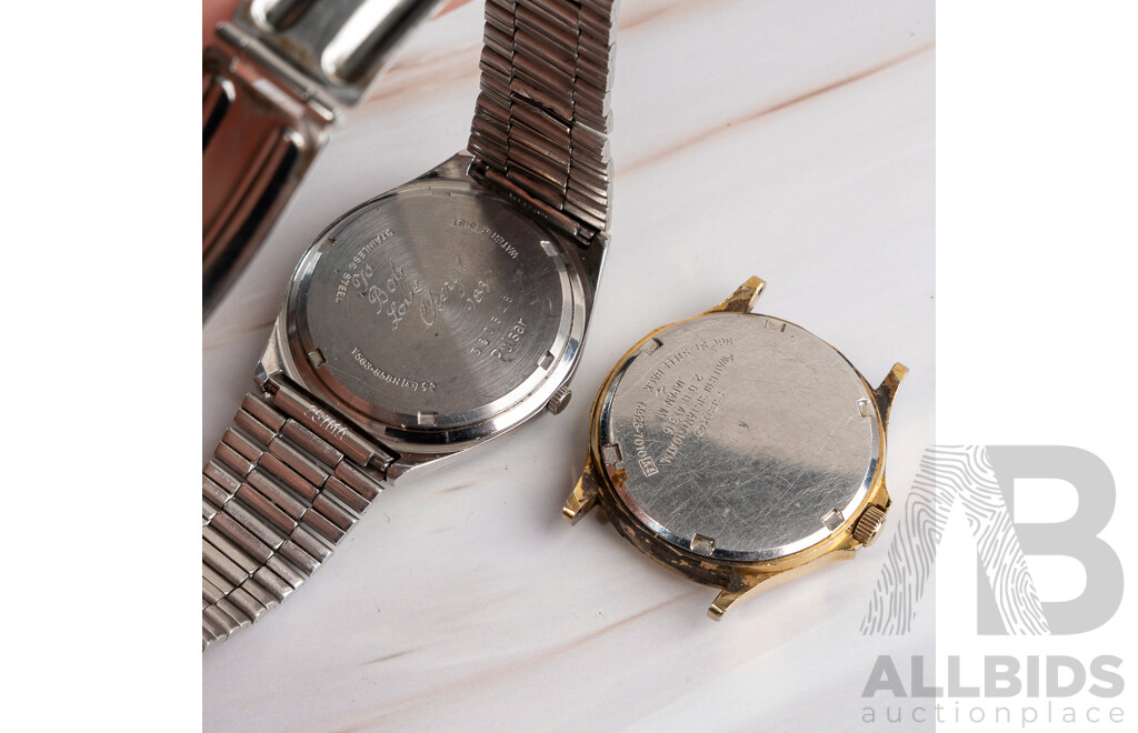 Vintage Seiko Mens Watch Face Only, 6923-7010 & Vintage Pulsar Mens Watch, Y583-358H