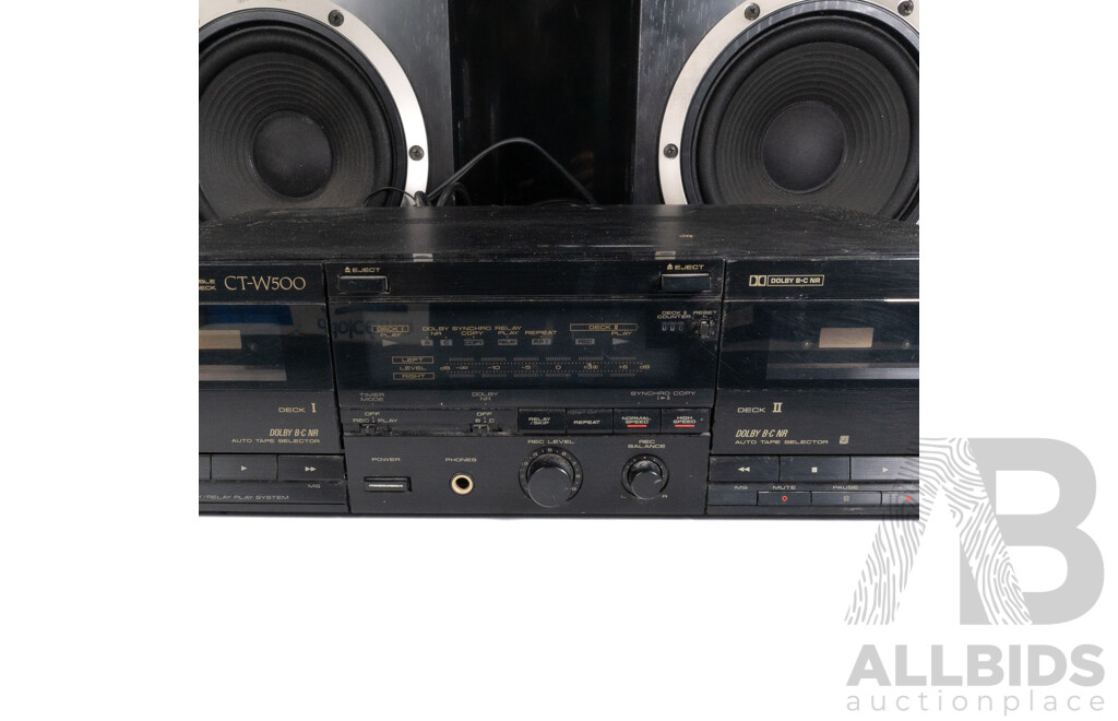 Pioneer Double Stereo Cassette Deck CT W 500, Pair Pioneer S Z85D Speakers, Pioneer Stereo Turntable PL Z82