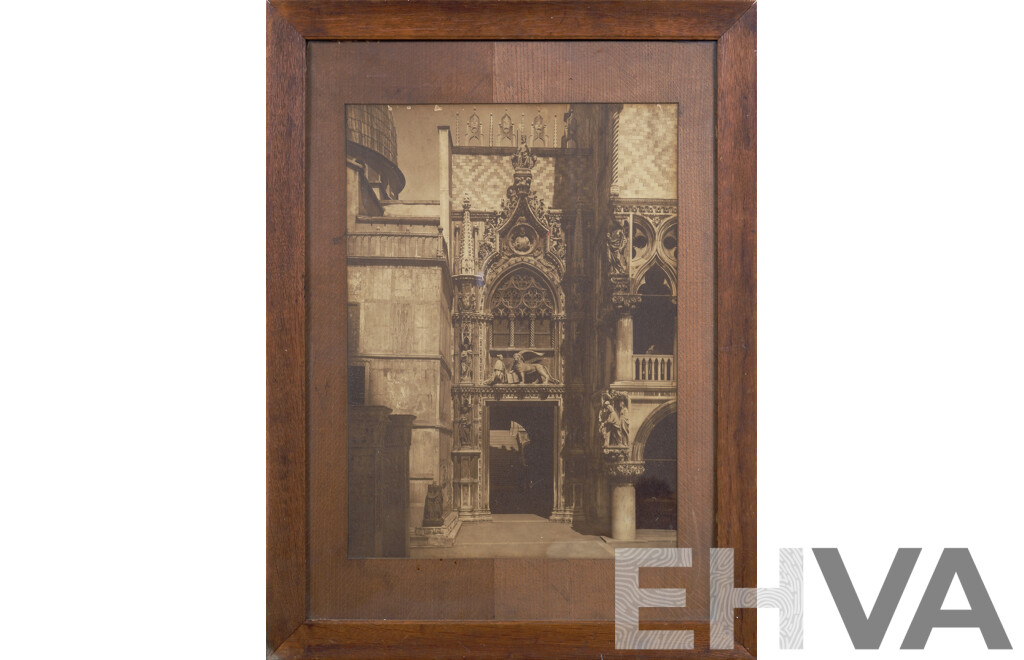 Artist Unknown, Porta Della Carta [Paper Door], Doges Palace, St Marks Basilica, Venice, Italy, Unique Vintage Photograph, 53 x 40 cm (image)