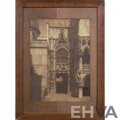 Artist Unknown, Porta Della Carta [Paper Door], Doges Palace, St Marks Basilica, Venice, Italy, Unique Vintage Photograph, 53 x 40 cm (image)