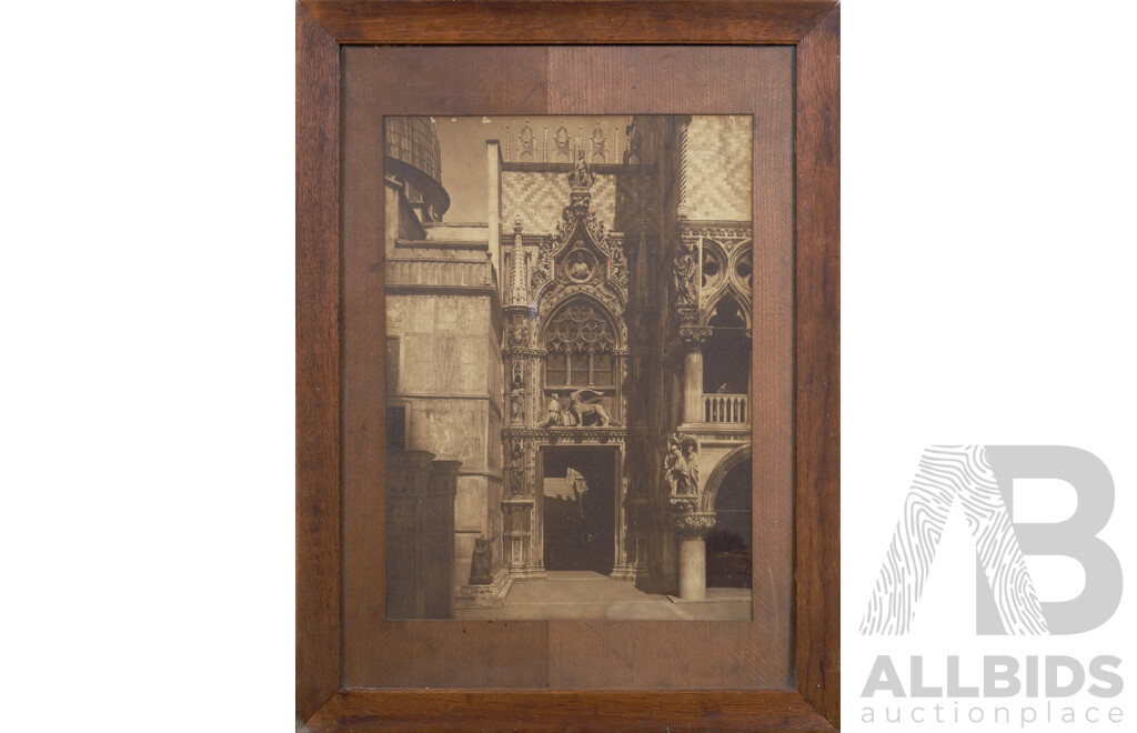 Artist Unknown, Porta Della Carta [Paper Door], Doges Palace, St Marks Basilica, Venice, Italy, Unique Vintage Photograph, 53 x 40 cm (image)