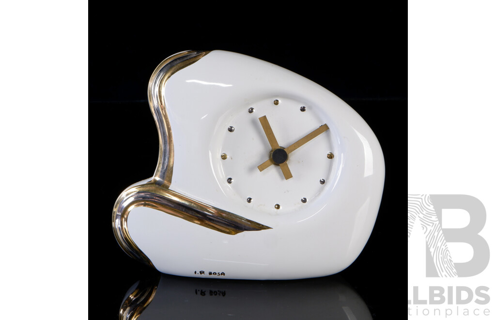 Retro Italian Ceramic Mantle Clock by I R Bosa