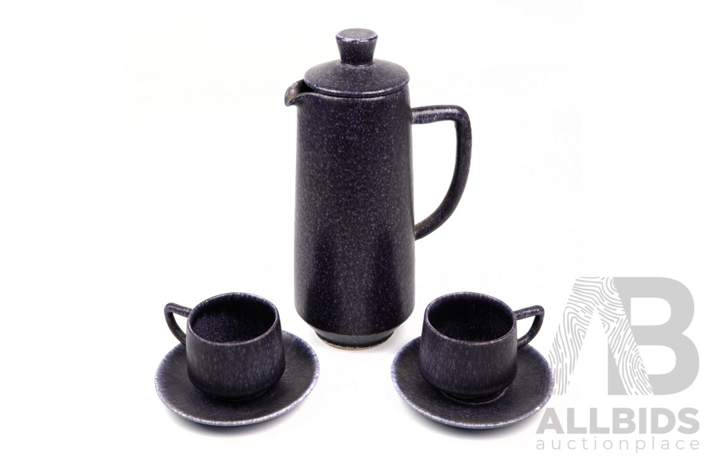 Retro Australian Studio Pottery Five Piece Coffee Set by Nykel