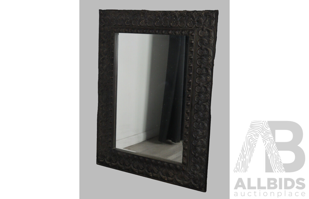 Vintage Mirror in Pressed Tin Frame