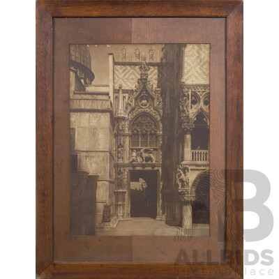 Artist Unknown, Porta Della Carta [Paper Door], Doges Palace, St Marks Basilica, Venice, Italy, Unique Vintage Photograph, 53 x 40 cm (image)