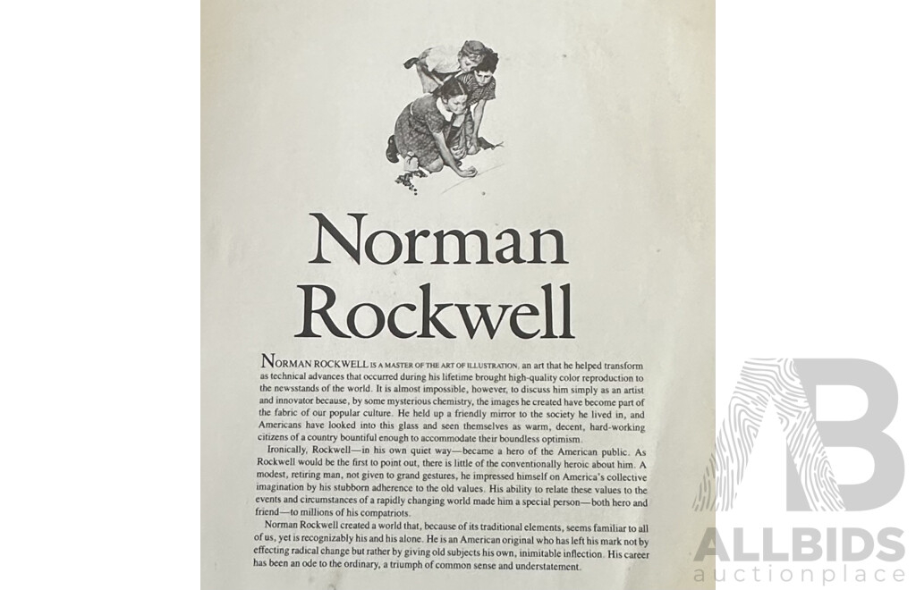 Norman Rockwell, (20th Century, American,1894-1978) Vintage Norman Rockwell Calendar Published 1982 (Just After Rockwell's Passing), 36 x 31 cm