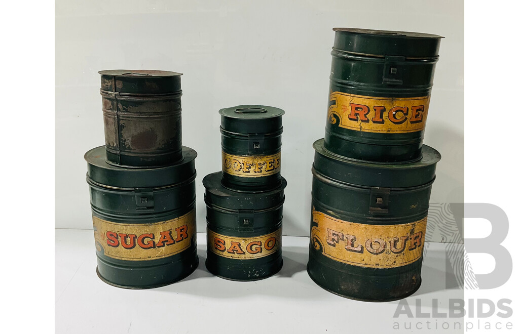 Vintage Graduating Six Piece Canister Set