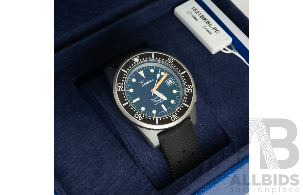 Squale 42mm 500m Divers Watch, Model 1521BKBL.PC