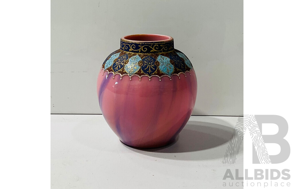 Ceramic Vase with Hand Decorated Detail