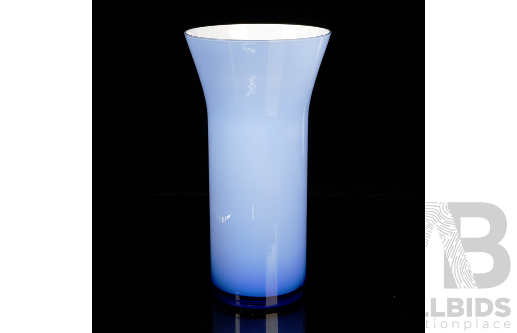 Contemporary Blue Art Glass Vase