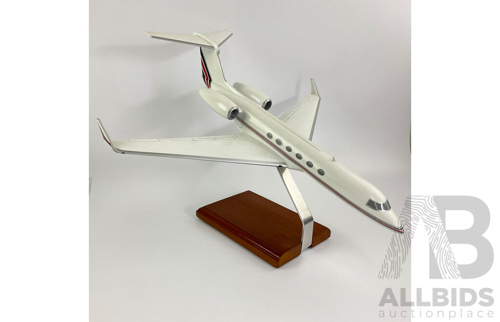 Three Large Display Model Aircraft Including Air America B-146, RAAF Cargo Plane and Twin Engine Lear Jet