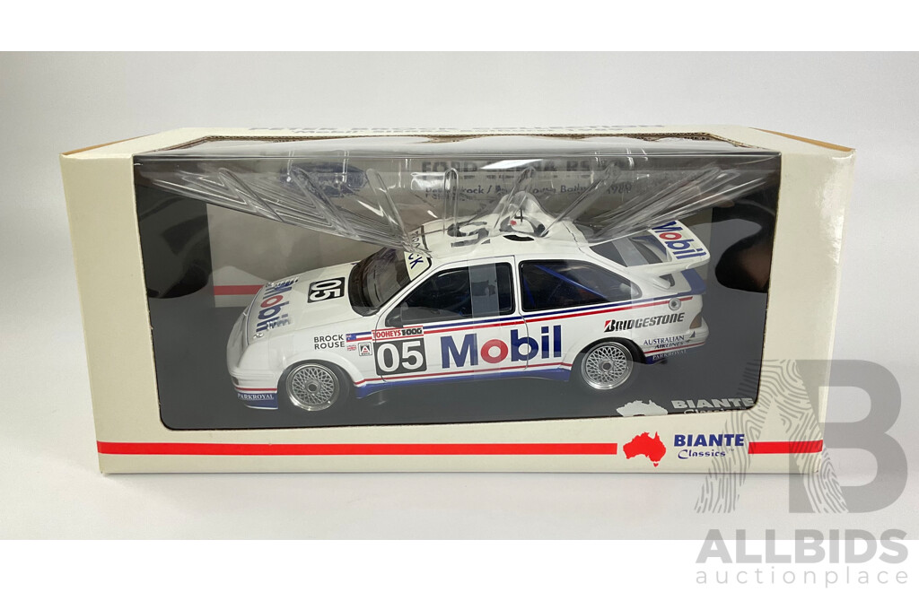 Vintage Diecast Biante Classics Ford Sierra, 1989 Bathurst, Peter Brock Collection with COA Signed by Peter Brock- 1:18 Scale