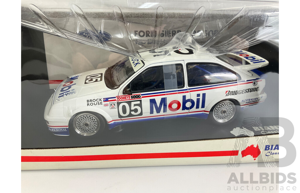 Vintage Diecast Biante Classics Ford Sierra, 1989 Bathurst, Peter Brock Collection with COA Signed by Peter Brock- 1:18 Scale