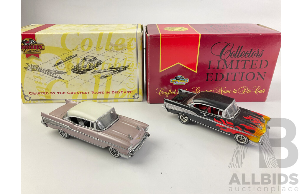 Two Matchbox Collectables 1957 Chevolets, Hot Rod and Bel Air