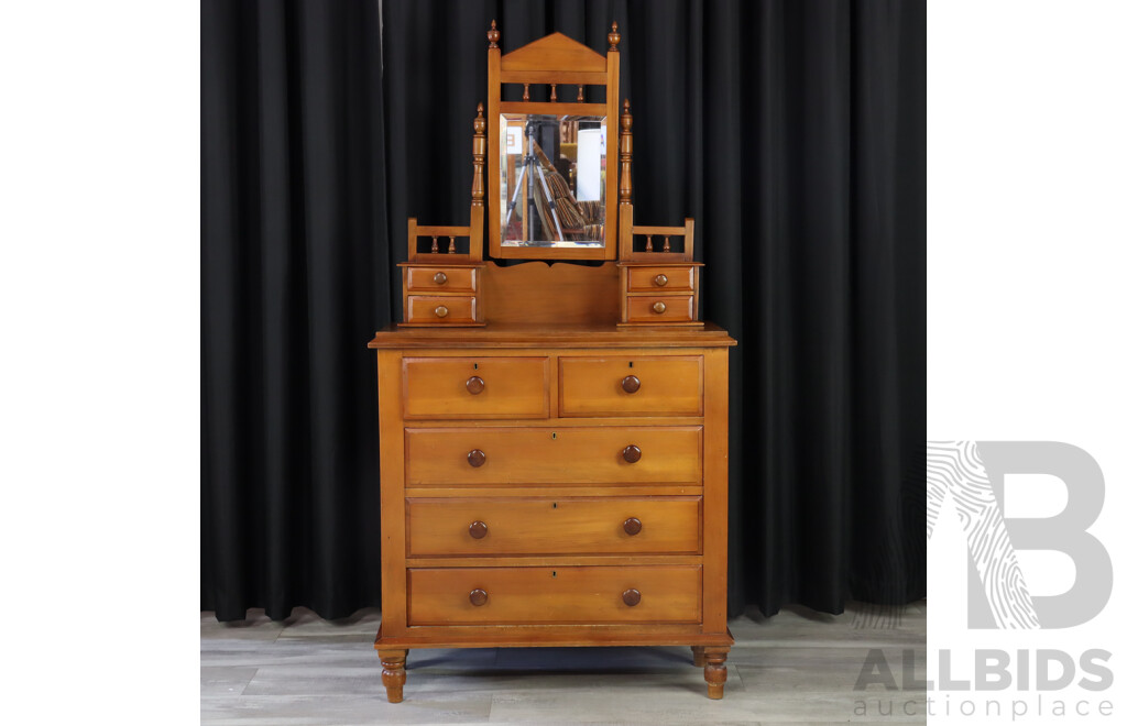 Victorian Cedar Mirrored Back Dressing Chest