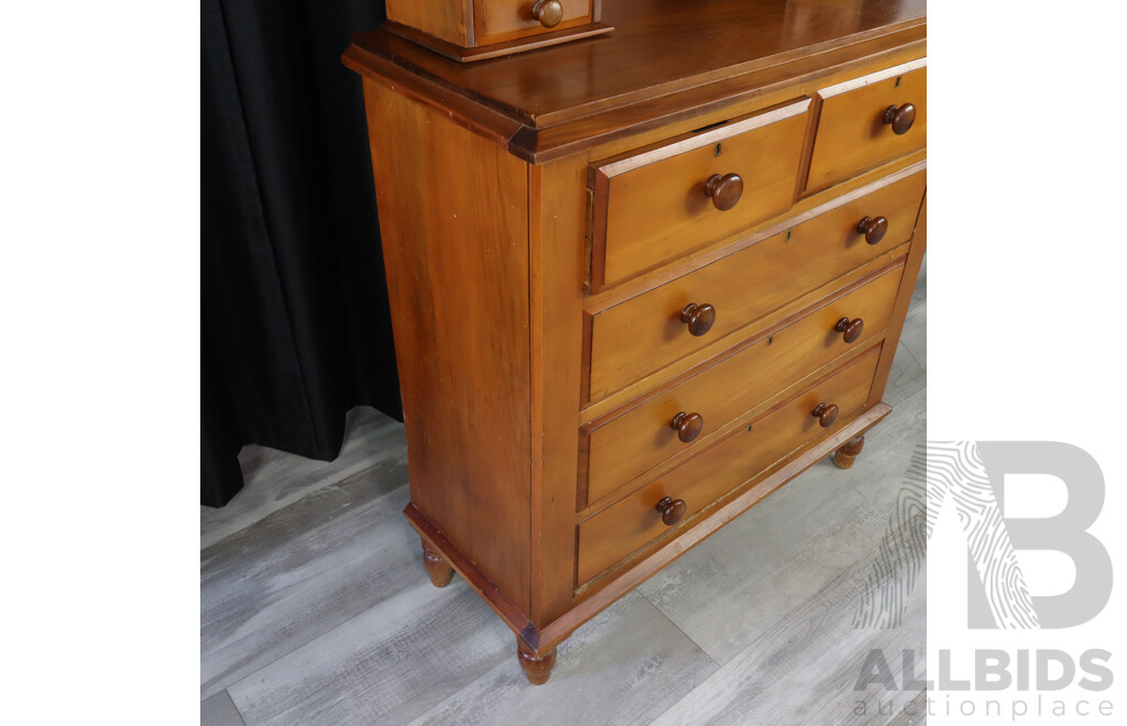 Victorian Cedar Mirrored Back Dressing Chest