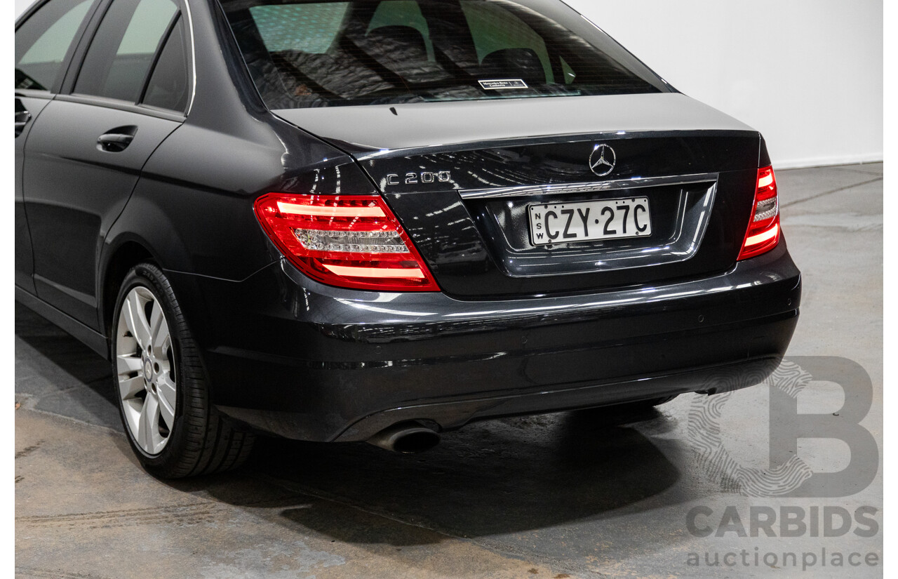 1/2012 Mercedes-Benz C200 BE W204  4d Sedan Magnetite Black Turbo 1.8L