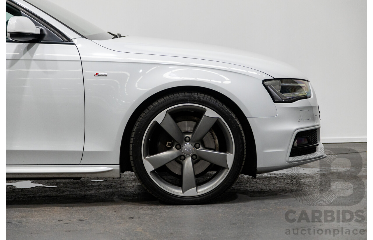 6/2014 Audi A4 2.0 TFSI S-Line Quattro (AWD) B8 (8K) MY14 4d Sedan Glacier White Turbo 2.0L