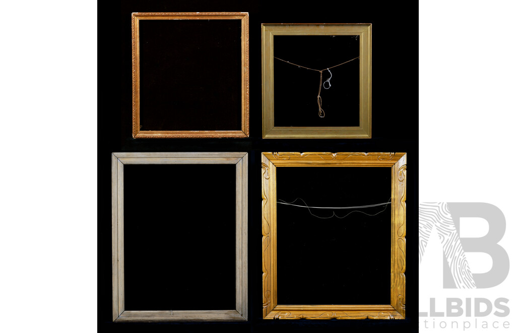 Collection of Four Vintage Wooden Picture Frames, 73 x 58 cm (largest) (4)