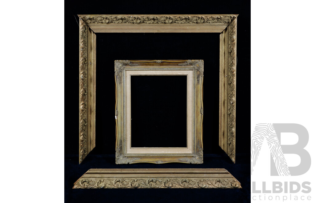 Pair of Vintage Wooden and Plaster Ornate Picture Frames, 74 x 69 cm (largest) (2)