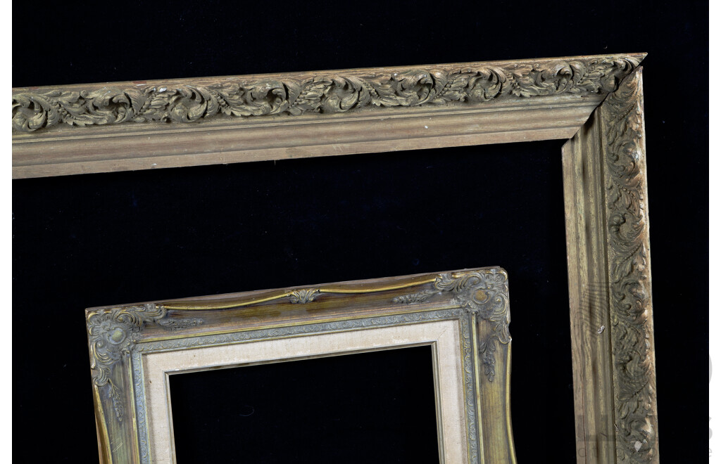 Pair of Vintage Wooden and Plaster Ornate Picture Frames, 74 x 69 cm (largest) (2)