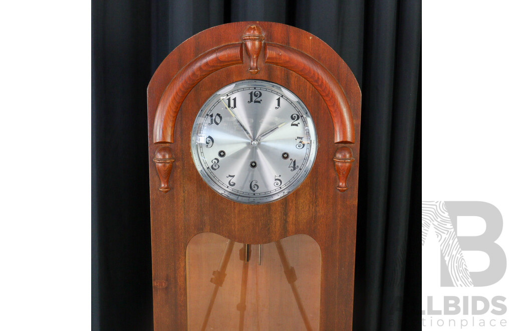 Art Deco Mahogany Grandmother Clock