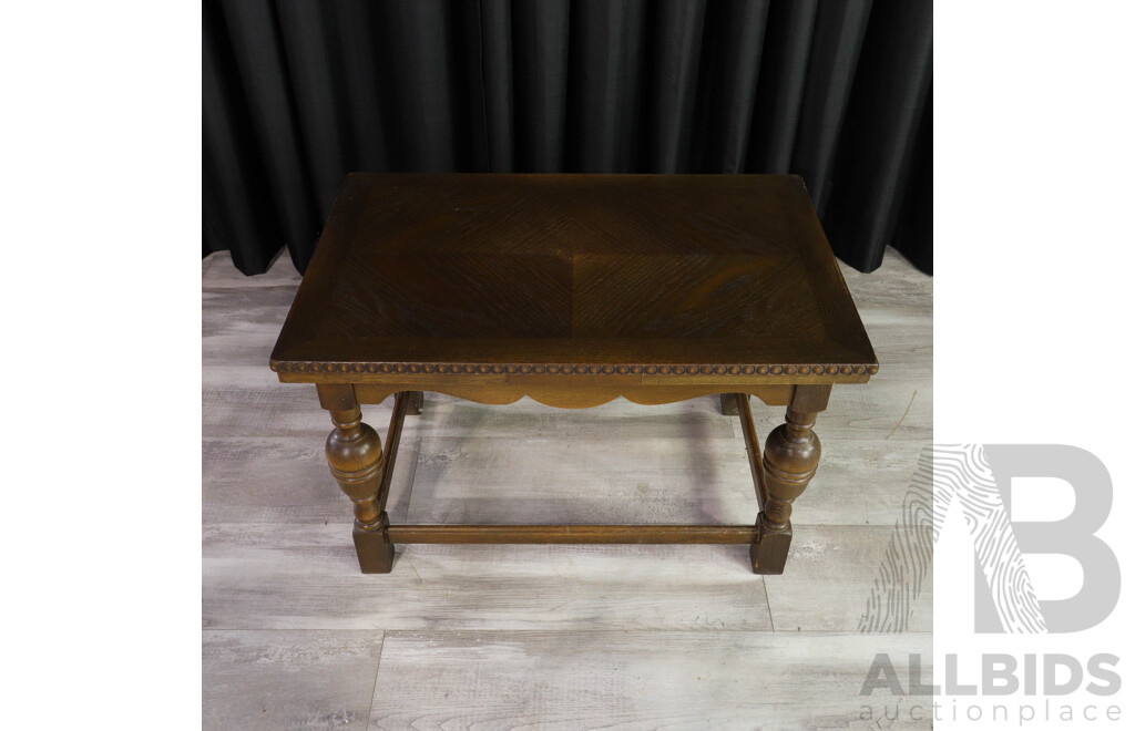 Vintage Oak Coffee Table with Extension Ends