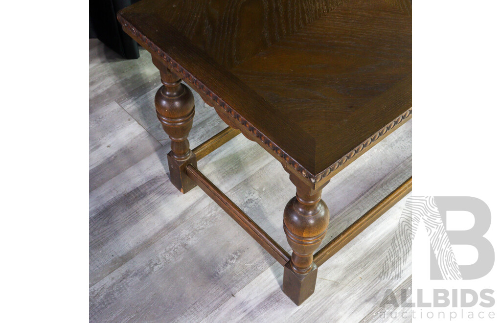 Vintage Oak Coffee Table with Extension Ends