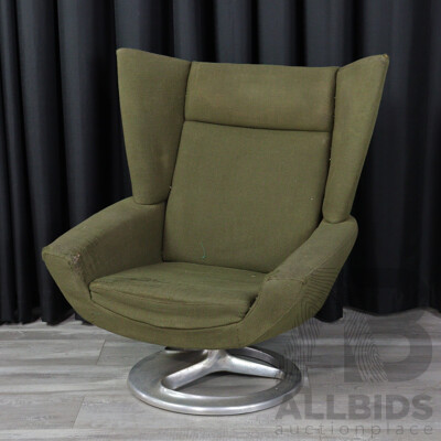 Danish Wingback Style Swivel Chair