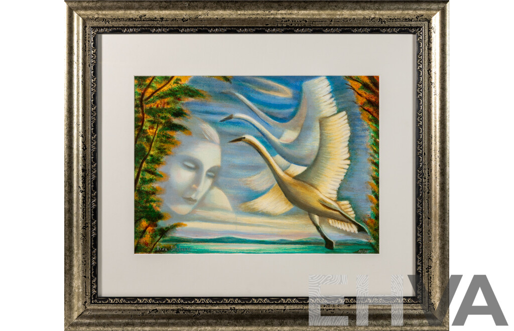 Rina Sutzkever, (20th Century, Russian-Born Israeli, 1945-), Fly Away, Limited Edition Serigraph, 63.5 x 74 cm (frame)