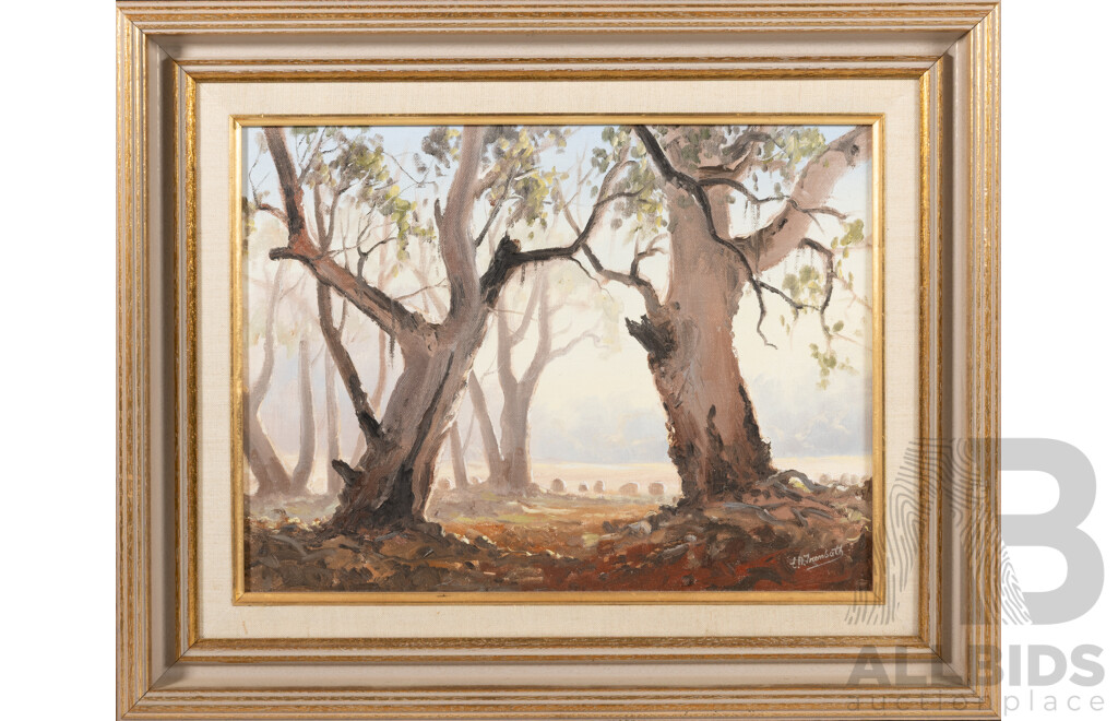 Ernest Trembath, (20th Century, Australian, 1943-), Twisted Gums, Oil on Canvas, 46 x 56 cm (frame)