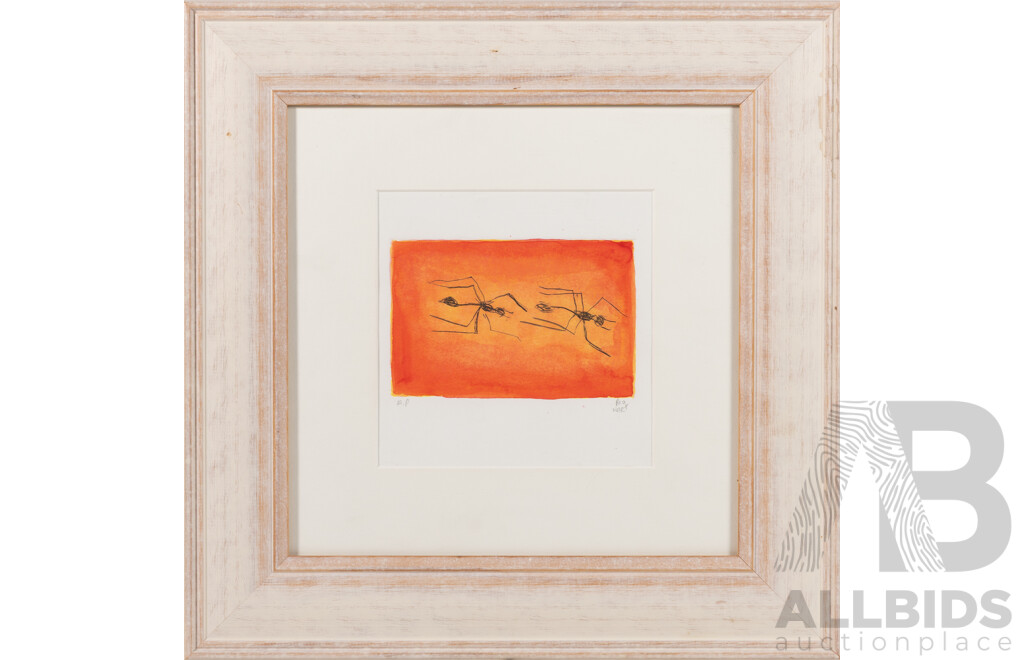 Pro Hart, (20th Century, Australian, 1928-2006), Ants, Hand Coloured Etching, Editioned AP, Hand Signed in Pencil, 41 x 40 cm (frame)