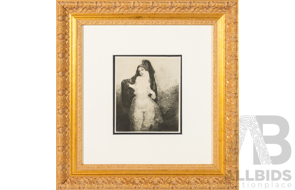 Norman Lindsay (20th Century, Australian, 1879-1969), The Talking Breasts, Hand Photogravure From Original Pen Drawing on Handmade Paper, Limited Ed., 45 x 43 cm (frame)