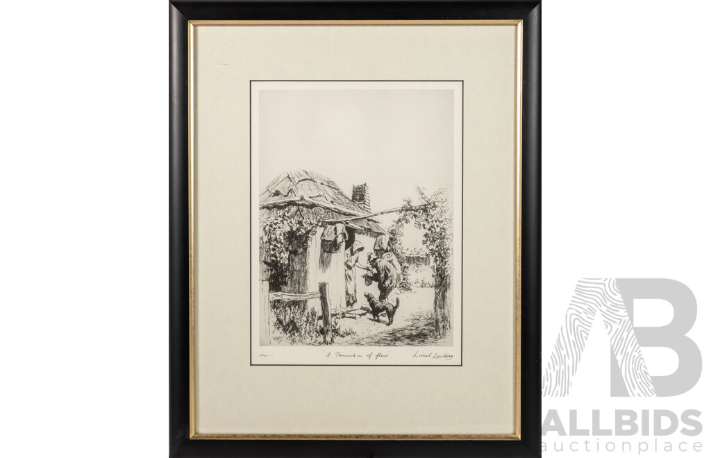 Lionel Lindsay, (Late 19th/Early 20th Century, Australian, 1874-1961), a Pannikin of Flour, Wonderful Limited Edition Copy of Original Etching, 59 x 48 cm (frame)