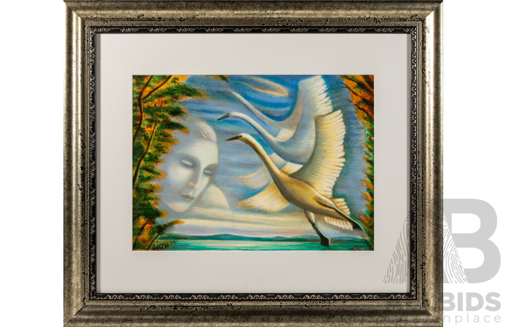Rina Sutzkever, (20th Century, Russian-Born Israeli, 1945-), Fly Away, Limited Edition Serigraph, 63.5 x 74 cm (frame)