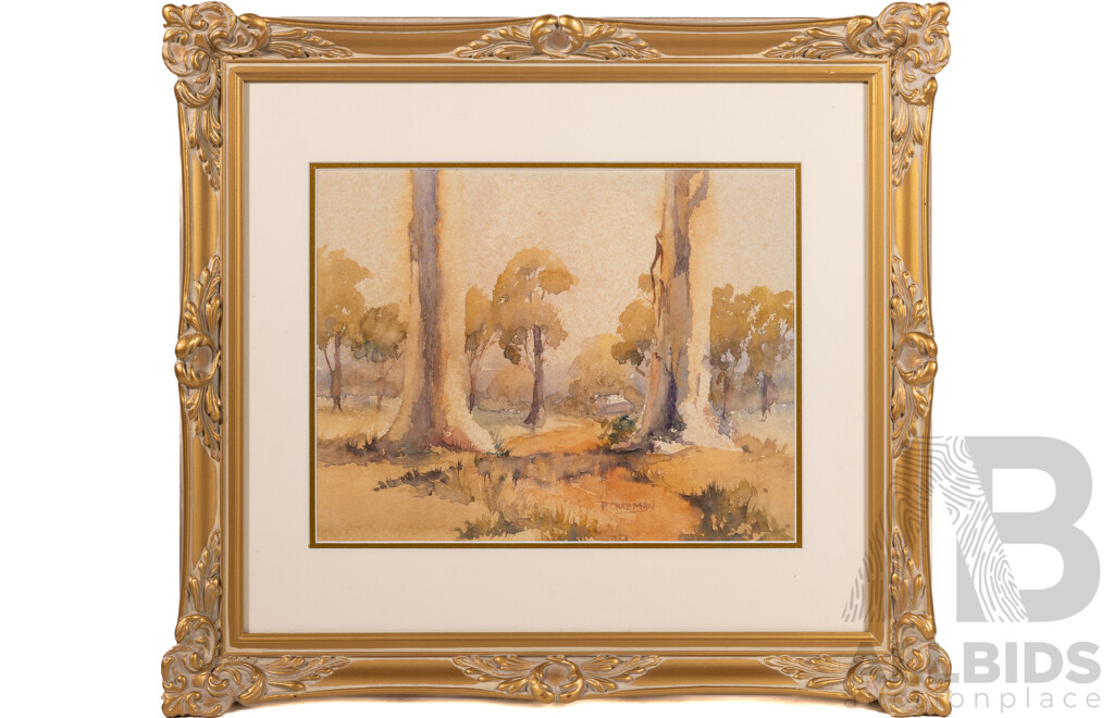 Peter Chapman, (20th Century, Australian, 1937-), Secluded Cottage in the Australian Bush, Original Vintage Watercolour, 48 x 53 cm (frame)