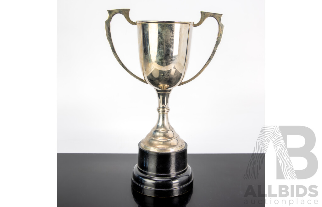 Vintage Large Presentation Twin Handled Trophy, Un Engraved