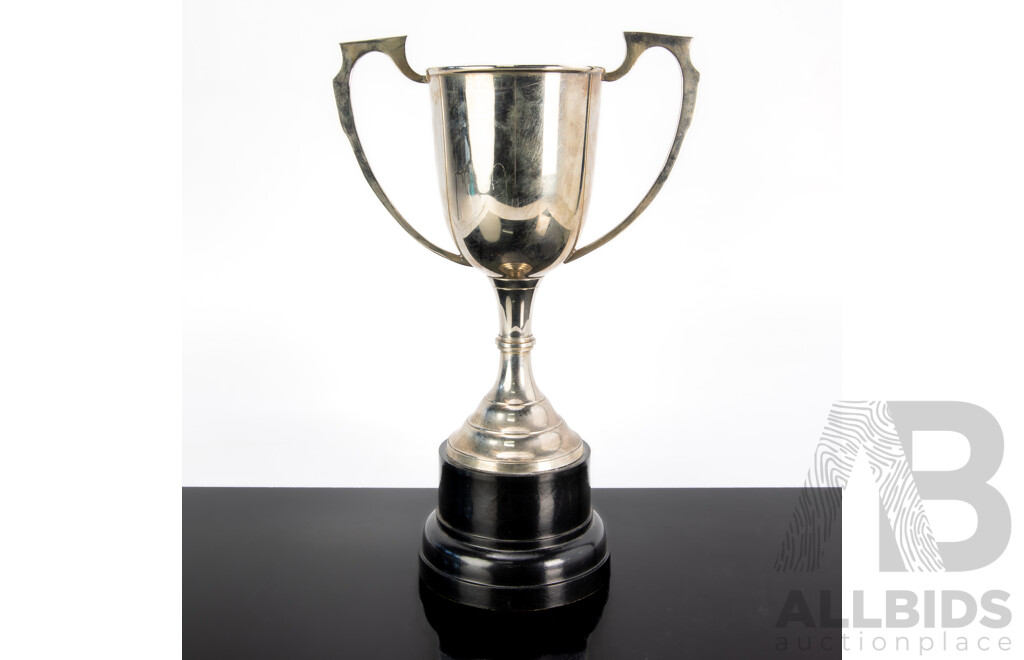 Vintage Large Presentation Twin Handled Trophy, Un Engraved