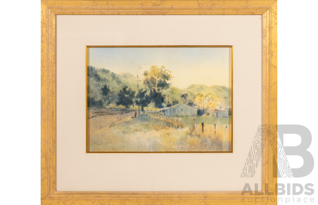 John Emil Sterchele, (20th Century, Italian-Born Australian, 1946-), Wandering Home (2003) Wonderful Original Watercolour, 51 x 58 cm (frame)
