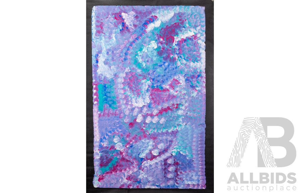 Louise Numina Napananka (20th Century, Indigenous-Australian, 1976-), Bush Yams (Anatye) Bush Tucker (2024), Original Acrylic on Canvas, 100 X 65 Cm (including 5 Cm Border All Around)